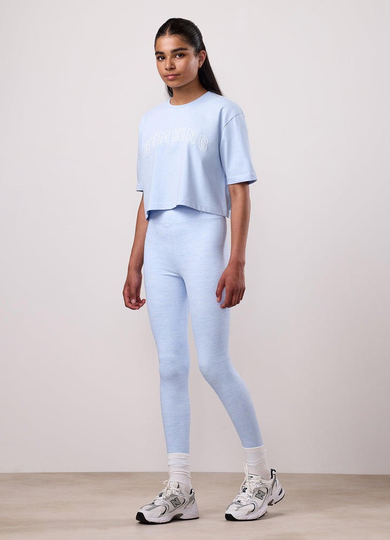 Gym King Kids Malibu Cropped Tee - Hydrangea Blue