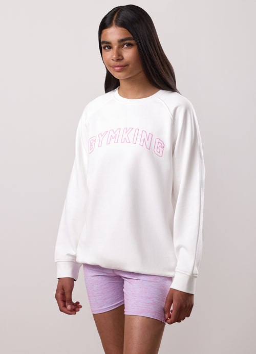 Gym King Kids Malibu Raglan Sleeve Crew - Cream
