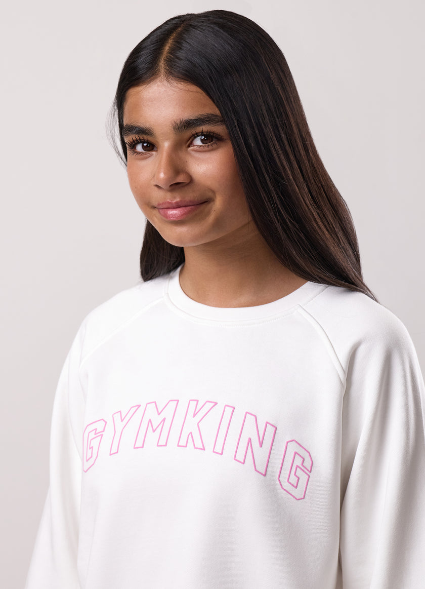 Gym King Kids Malibu Raglan Sleeve Crew - Cream