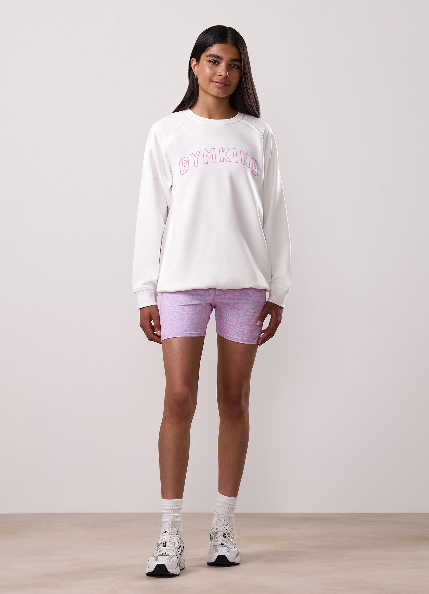 Gym King Kids Malibu Raglan Sleeve Crew - Cream