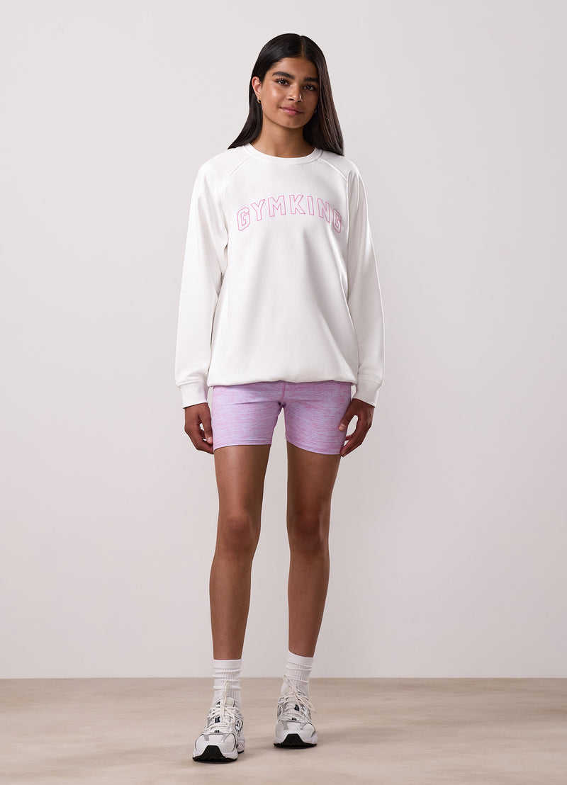 Gym King Kids Malibu Raglan Sleeve Crew - Cream