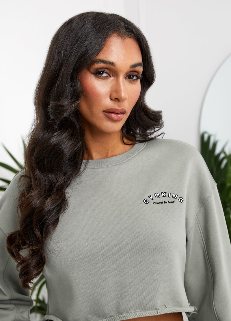 Gym King Radiance Crop Sweatshirt - Matcha Green