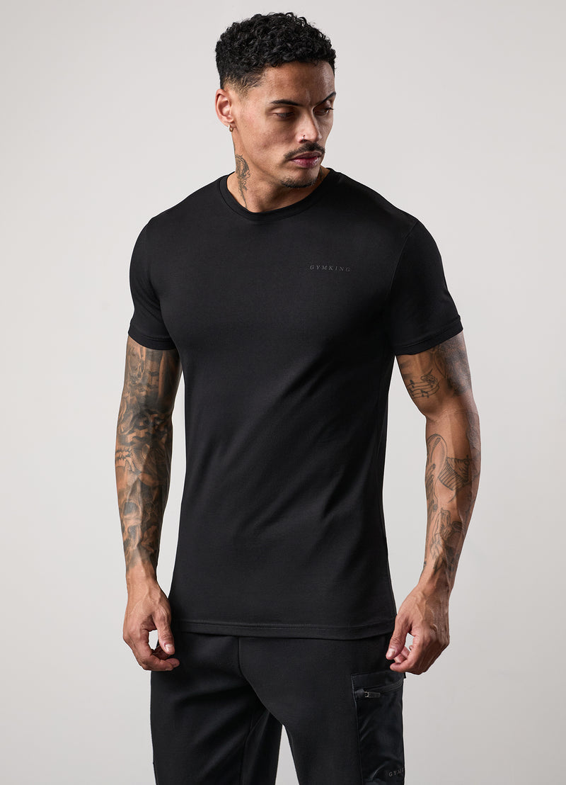 Gym King Mindset Distressed Print Tee - Black