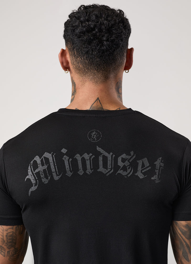 Gym King Mindset Distressed Print Tee - Black