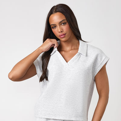 Gym King Modal Collar Tank - Snow Marl