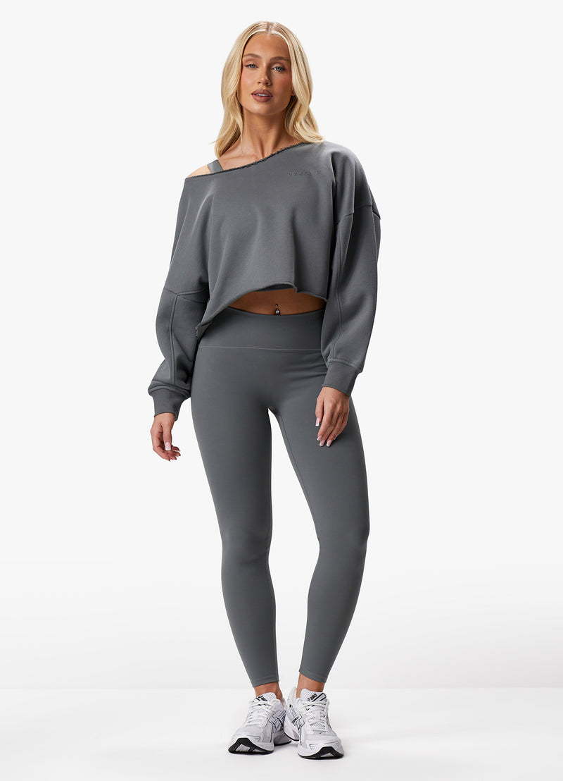 Gym King Move Your Way Crop Sweatshirt  - Dark Sage