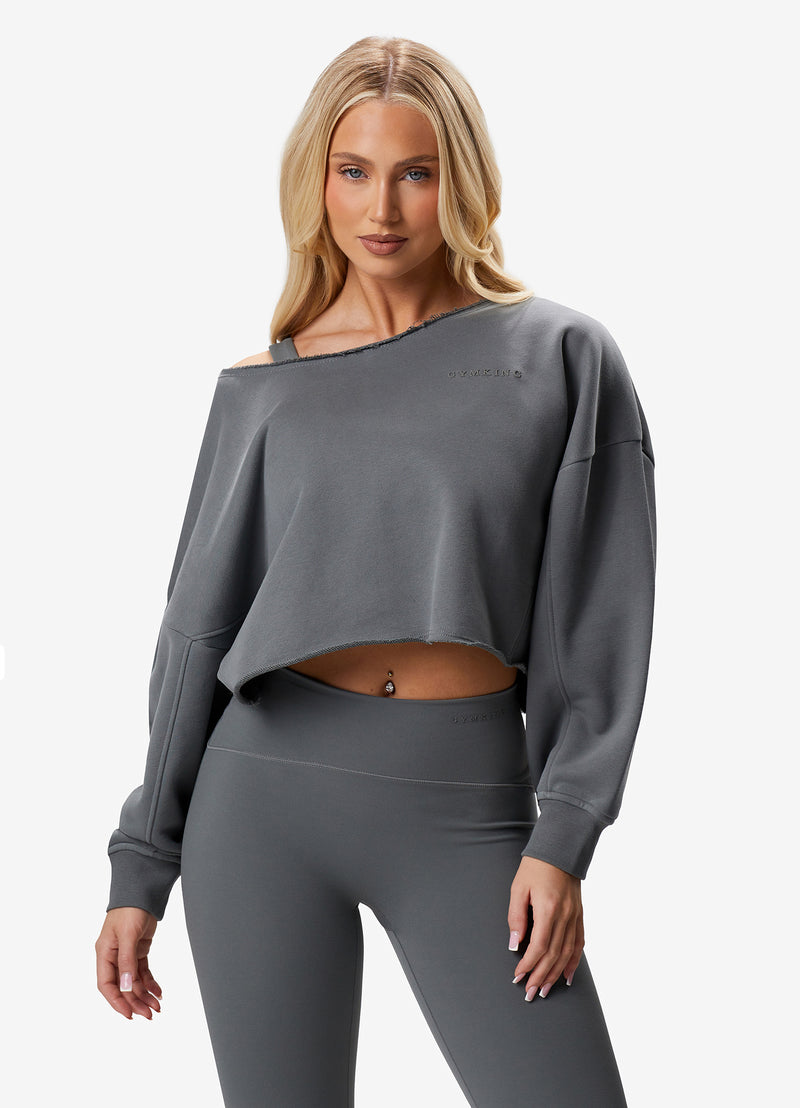 Gym King Move Your Way Crop Sweatshirt  - Dark Sage