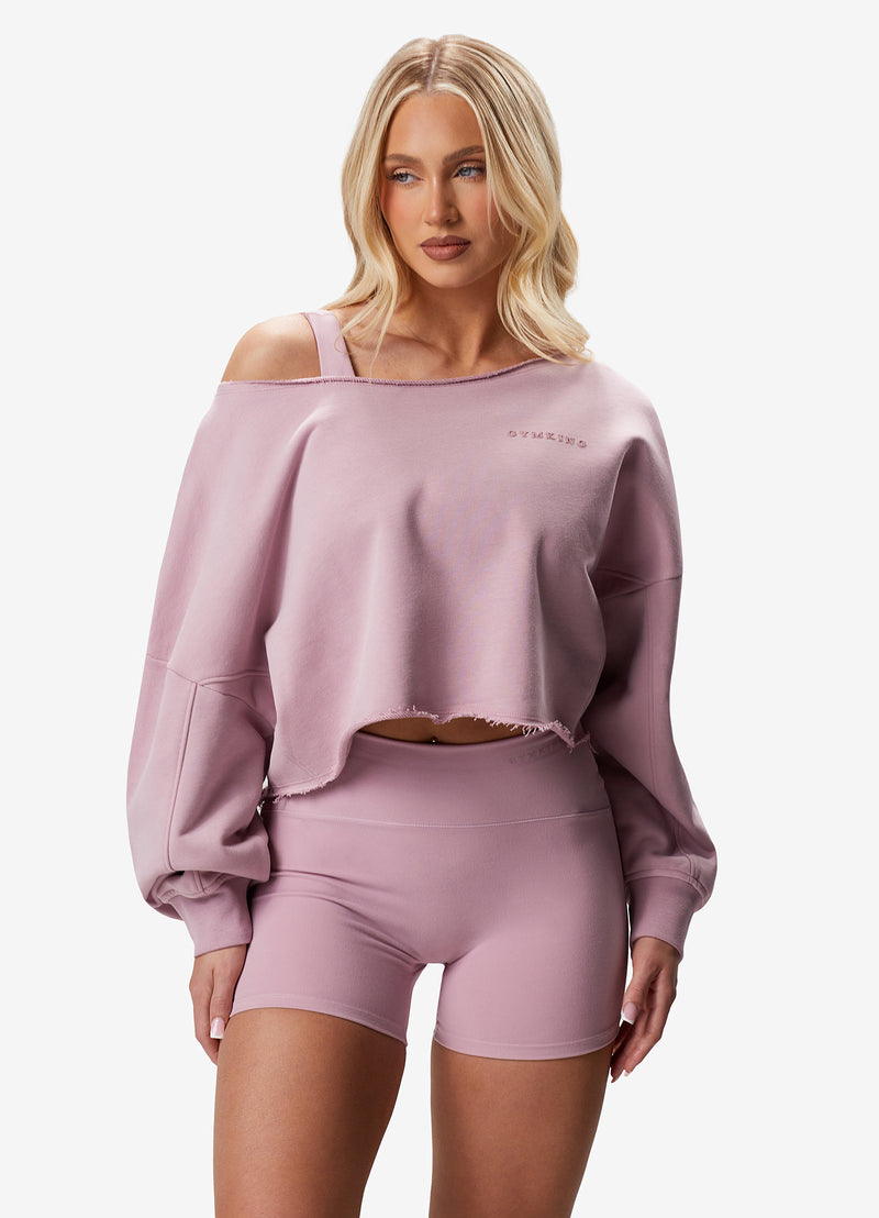 Gym King Move Your Way Crop Sweatshirt  - Dusky Mauve