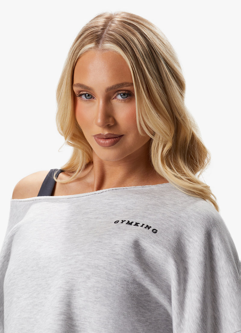 Gym King Move Your Way Crop Sweatshirt  - Snow Marl