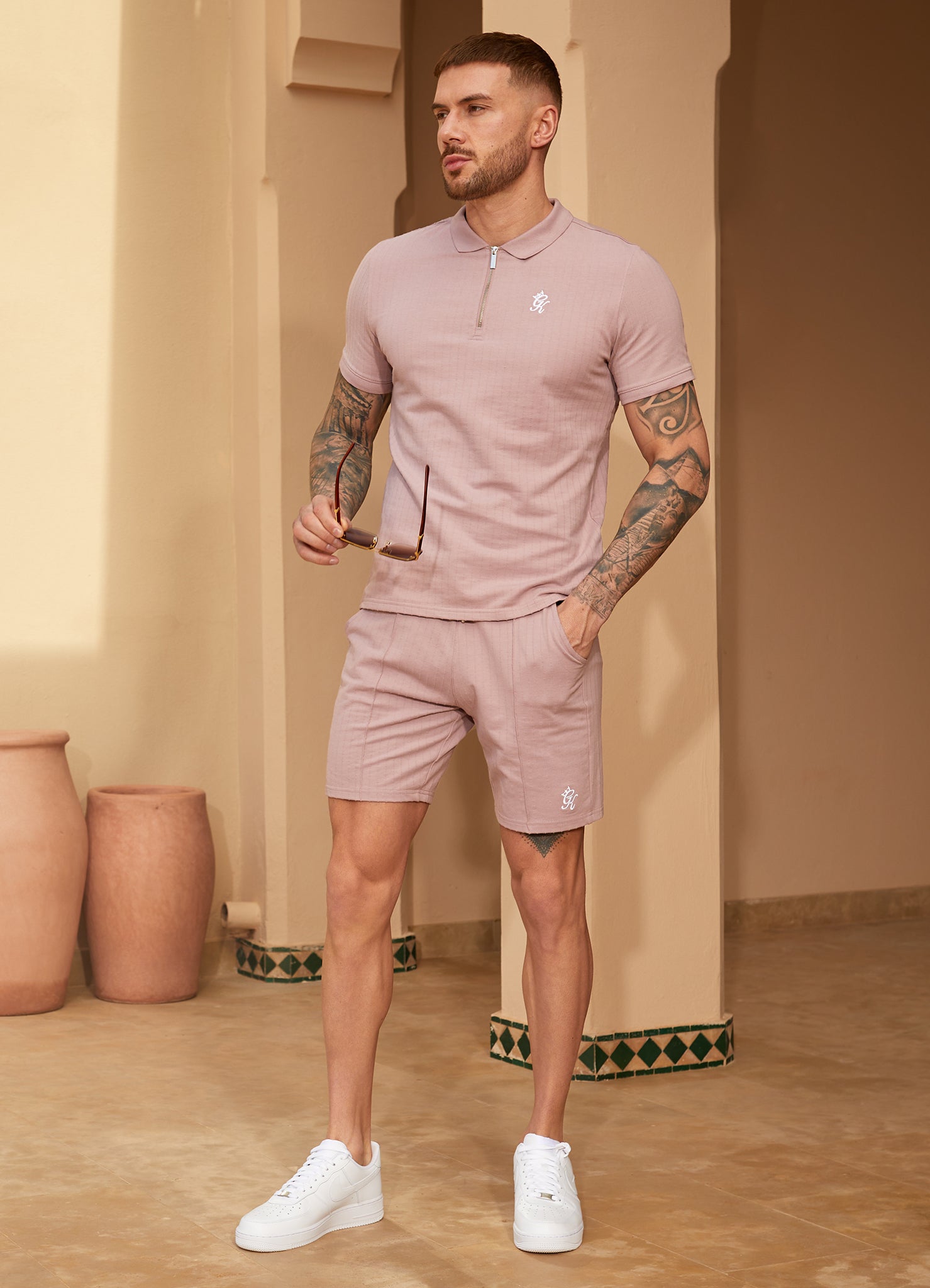 Gym King Riviera Signature Polo Dusky Pink GYM KING