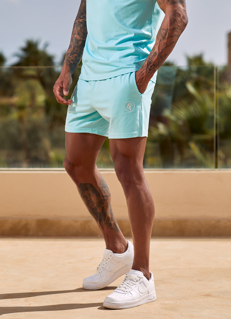 Gym King Pro Jersey Short - Aqua Blue