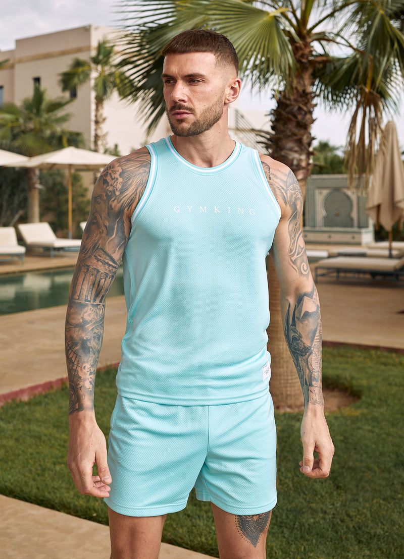 Gym King Brooklyn Mesh Short - Aqua Blue