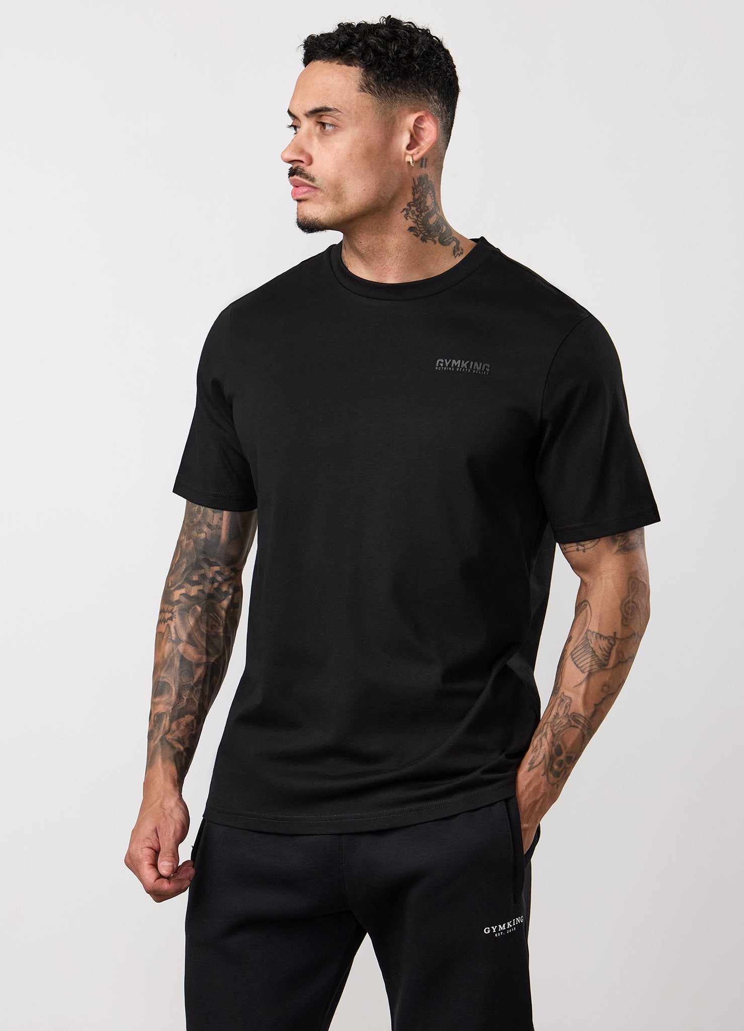 Gym King Nothing Beats Belief 2.0 Jersey T-Shirt - Black