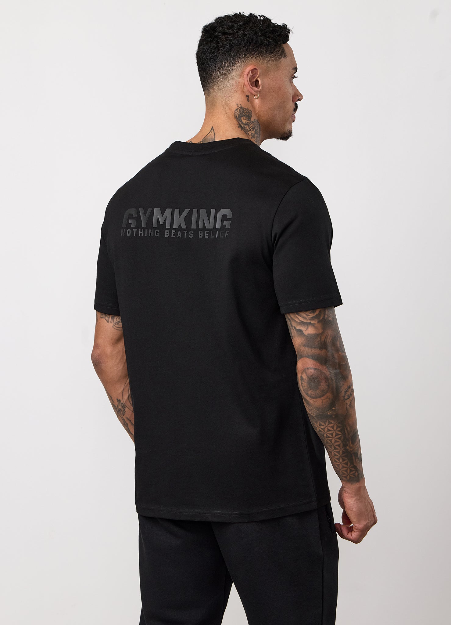 Gym King Nothing Beats Belief 2.0 Jersey T-Shirt - Black