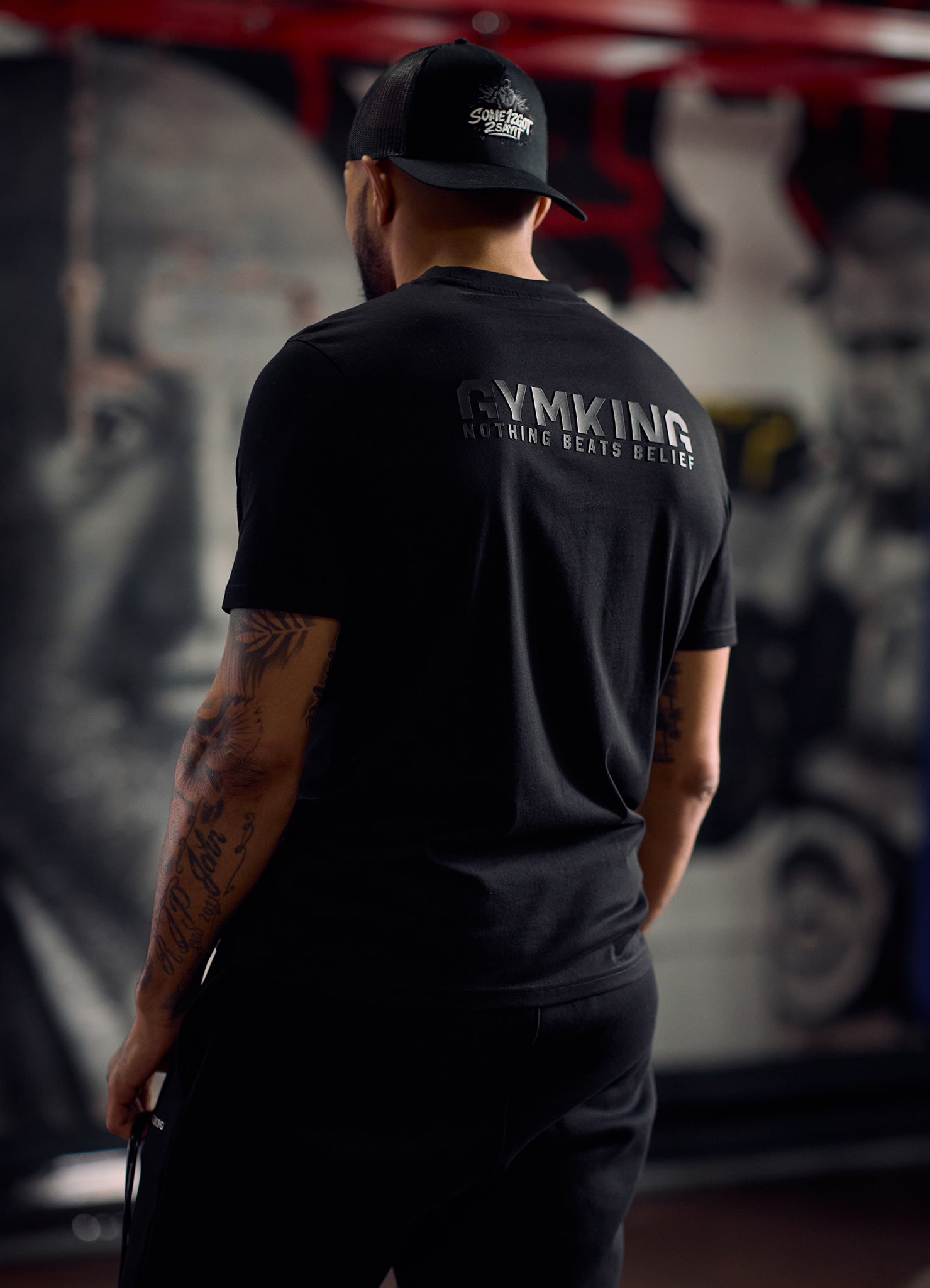 Gym King Nothing Beats Belief 2.0 Jersey Tee - Black