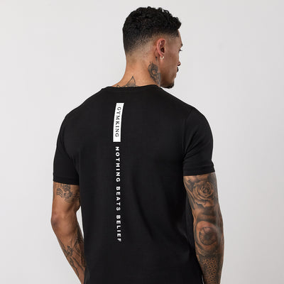 Gym King Nothing Beats Belief Tee - Black/White