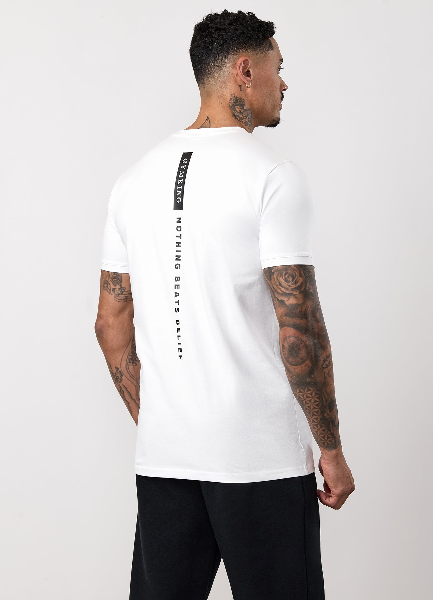 Gym King Nothing Beats Belief Tee - White