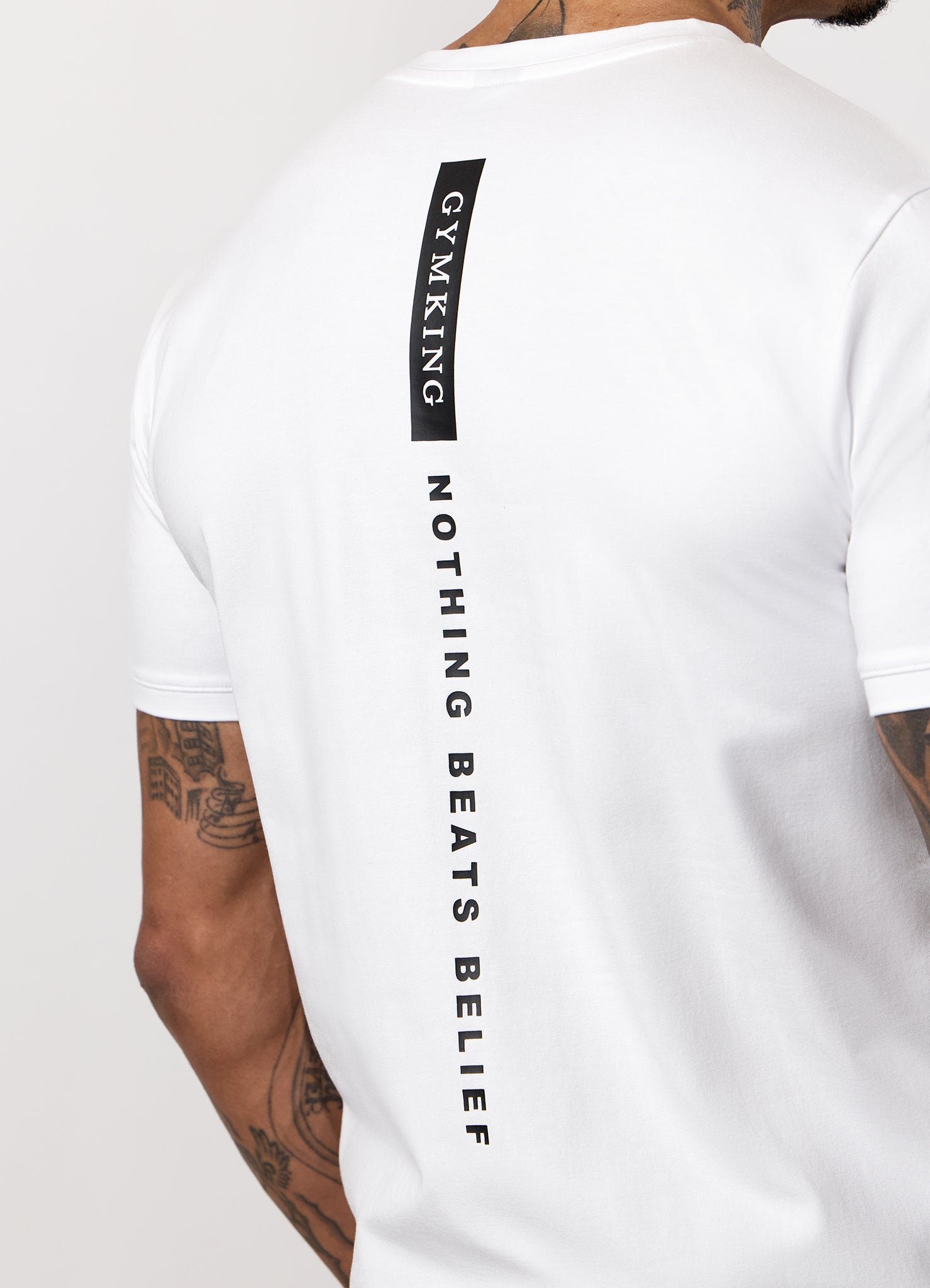 Gym King Nothing Beats Belief Tee - White