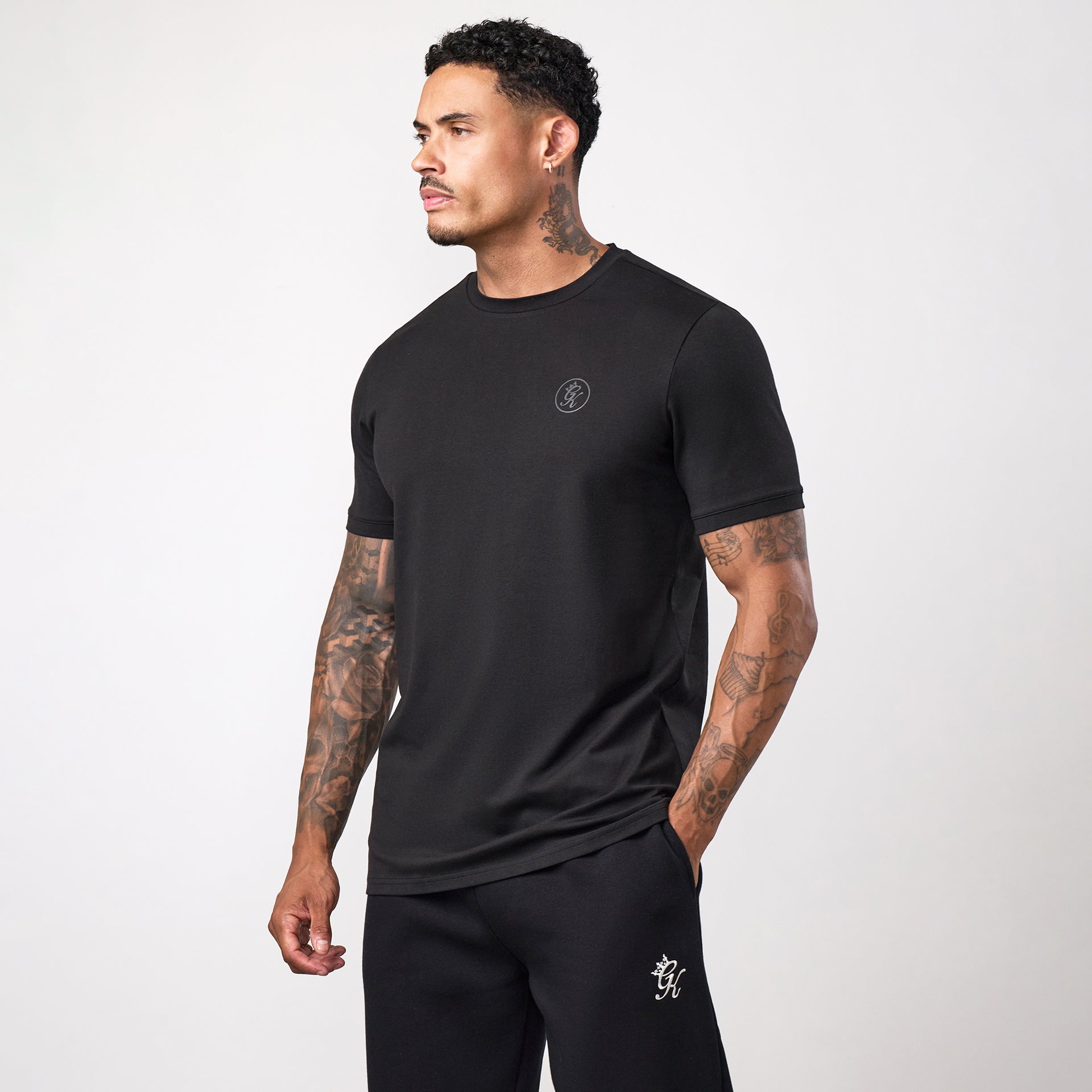 Gym King Nothing Beats Belief Muscle Fit T-Shirt - Black/Black