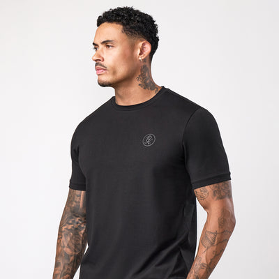 Gym King Nothing Beats Belief Muscle Fit T-Shirt - Black/Black
