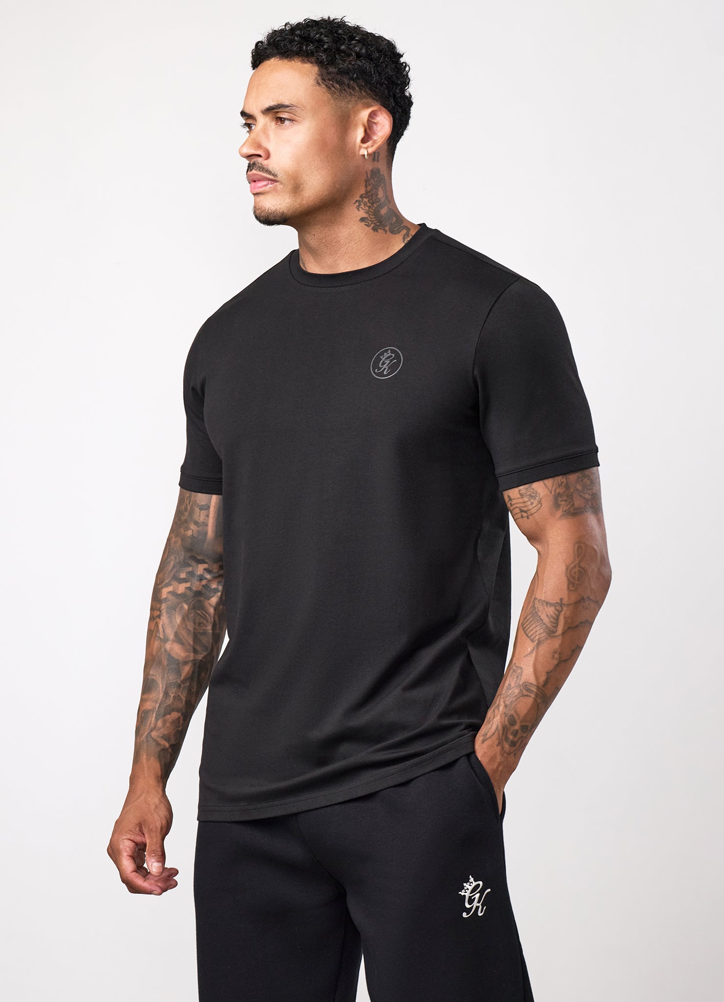 Gym King Nothing Beats Belief Muscle Fit T-Shirt - Black/Black