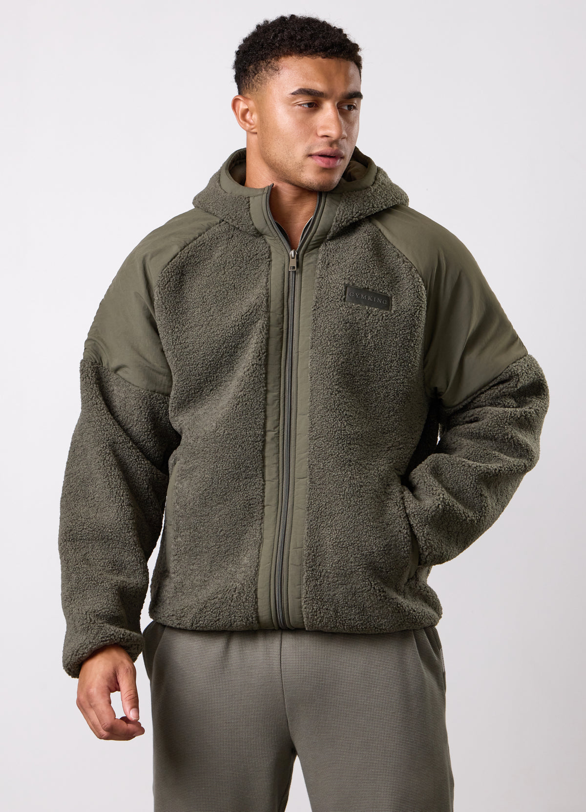 Gym King Obsidian Borg Full Zip Hoodie - Olive