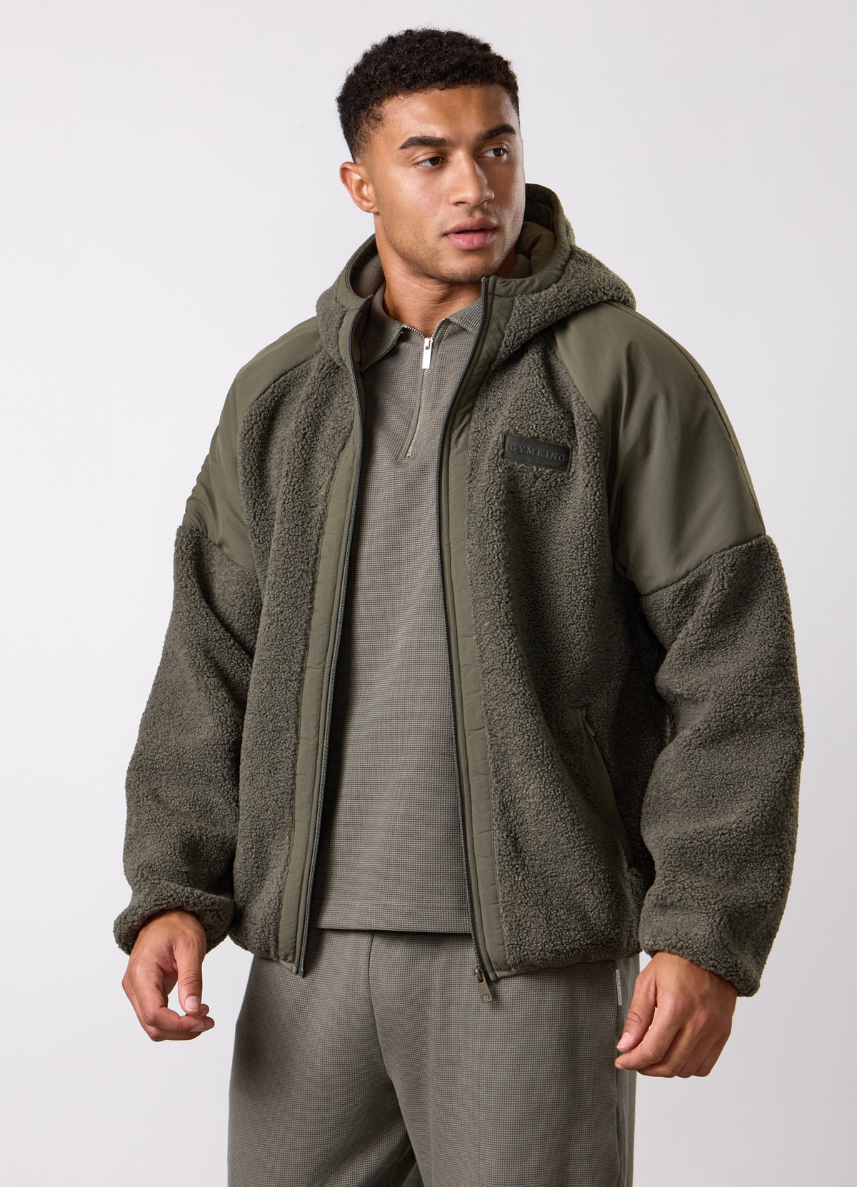 Gym King Obsidian Borg Full Zip Hoodie - Olive