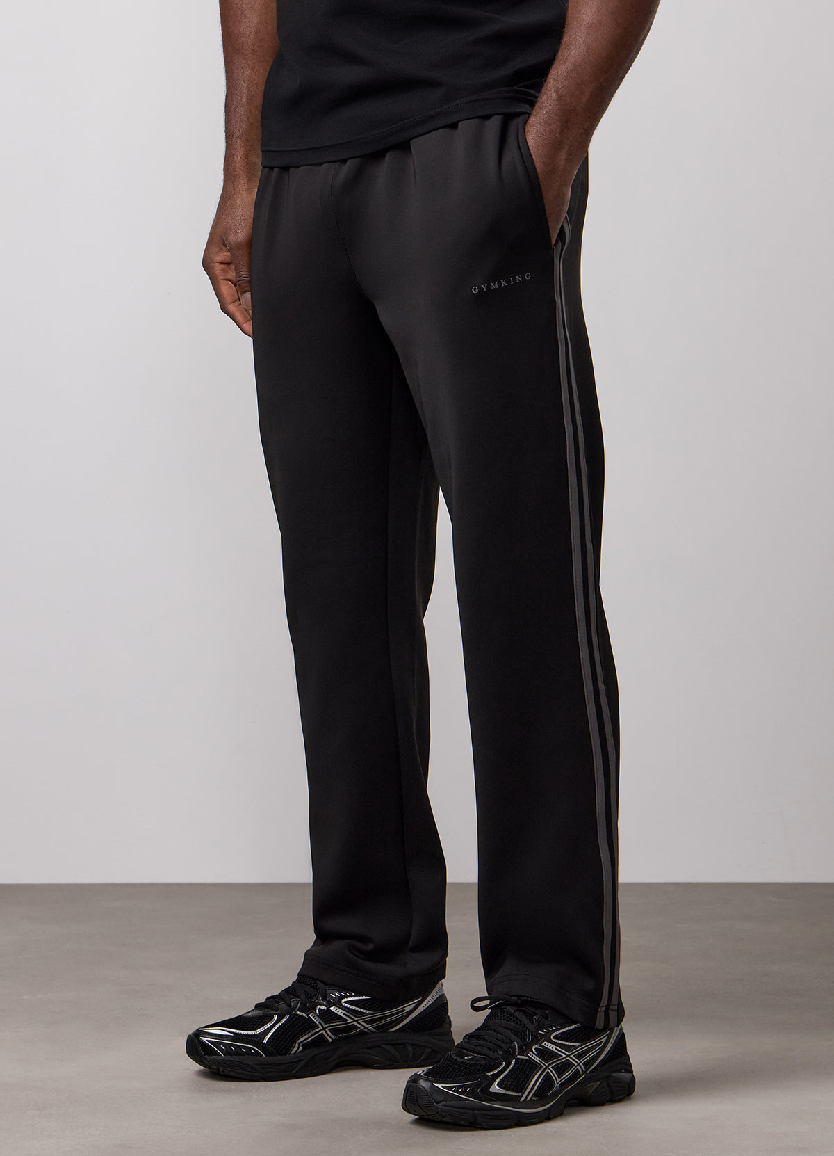 Gym King  Obsidian Poly Tracksuit Bottoms - Black