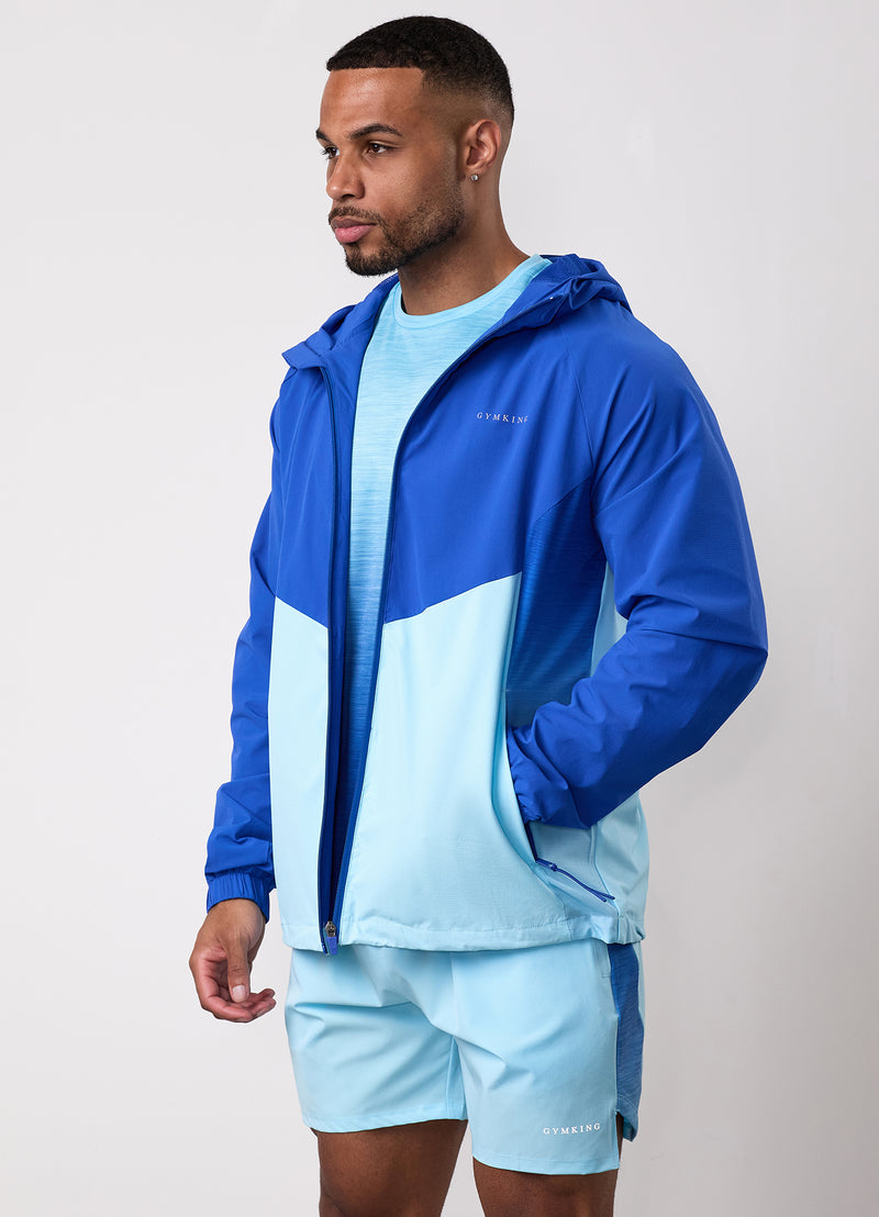 Gym King Ombre Windbreaker - Capri Blue/Ocean Breeze/White