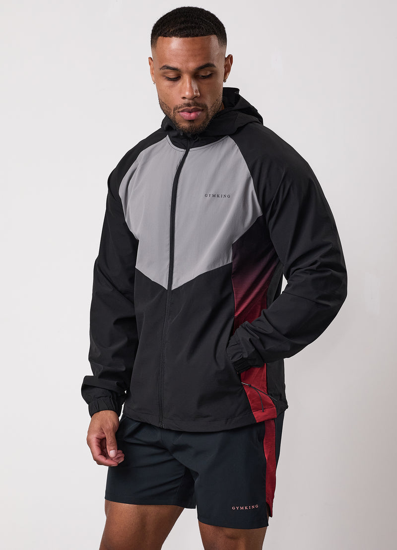 Gym King Ombre Windbreaker - Salsa/Black/Light Grey