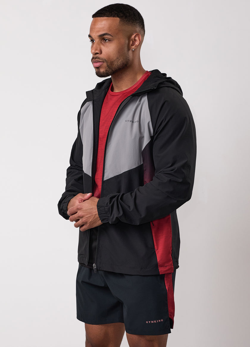 Gym King Ombre Windbreaker - Salsa/Black/Light Grey