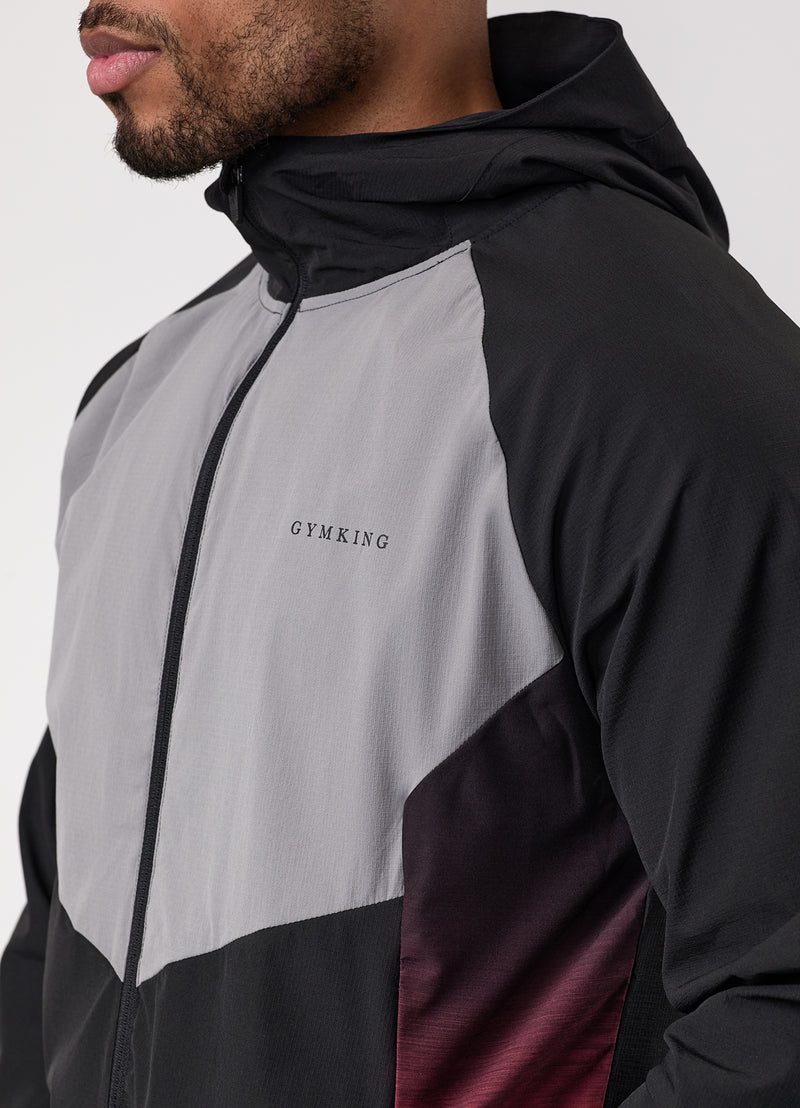 Gym King Ombre Windbreaker - Salsa/Black/Light Grey