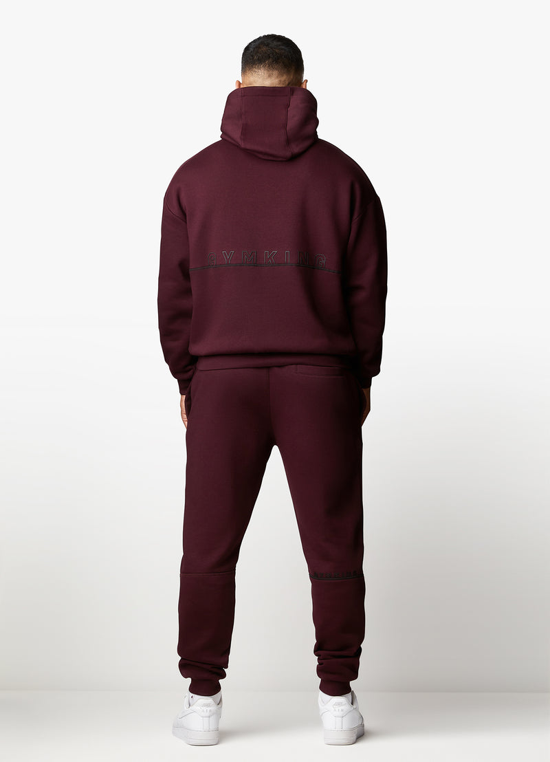 Gym King Outline Print Hood - Burgundy