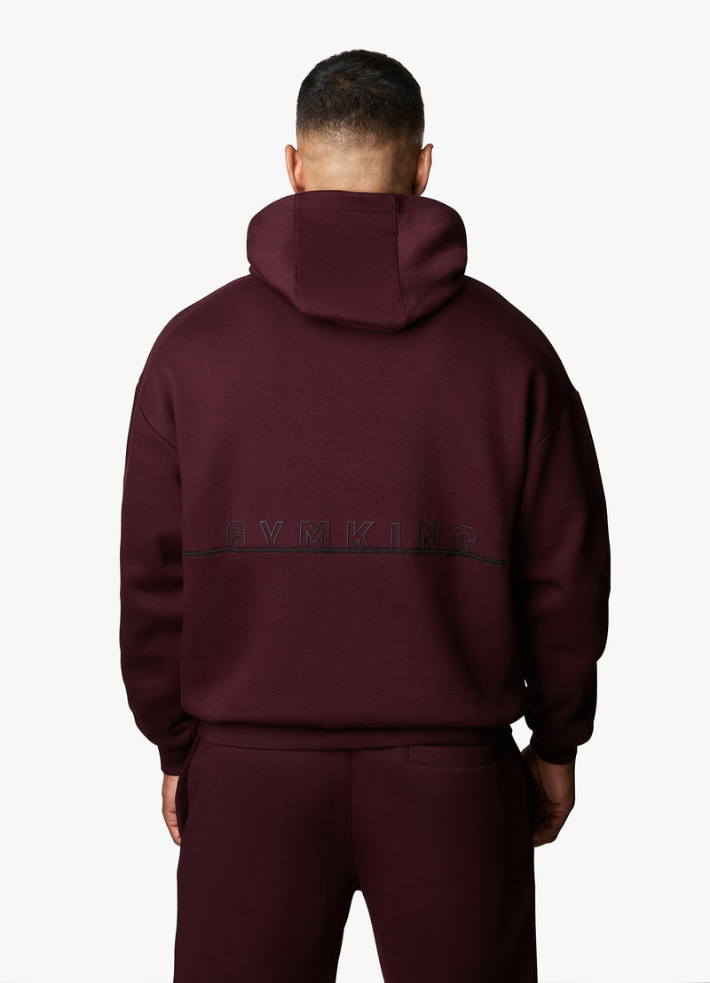 Gym King Outline Print Hood - Burgundy