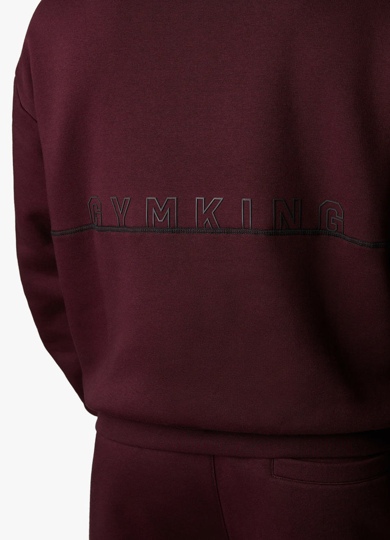 Gym King Outline Print Hood - Burgundy