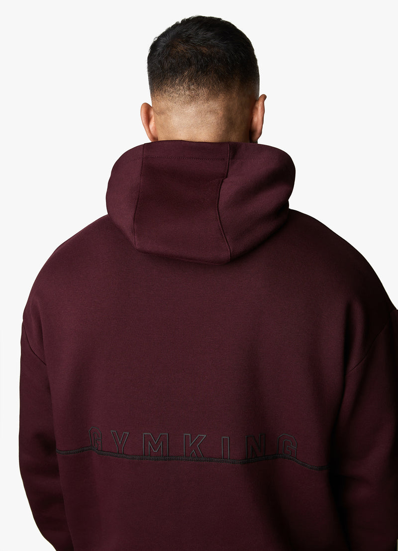 Gym King Outline Print Hood - Burgundy