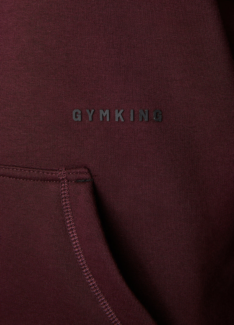 Gym King Outline Print Hood - Burgundy