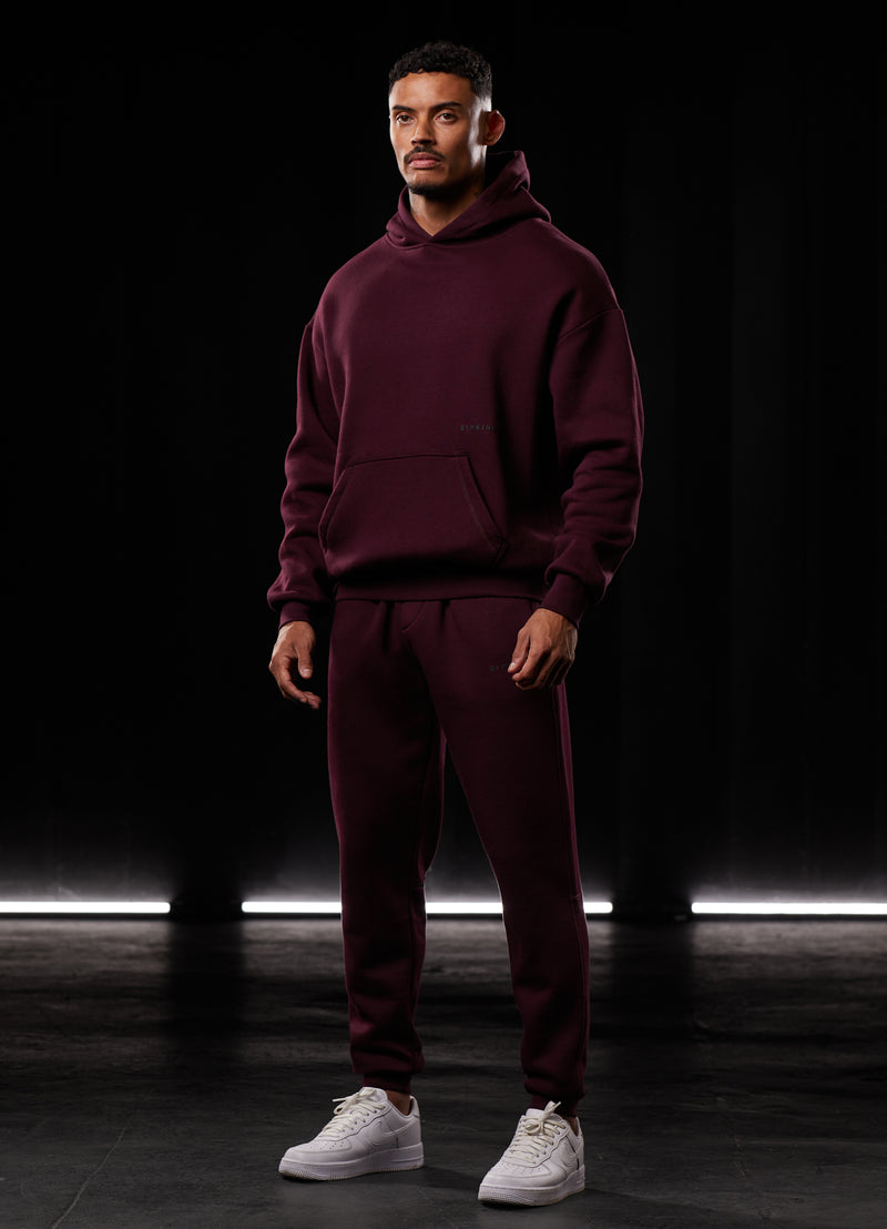 Gym King Outline Print Hood - Burgundy