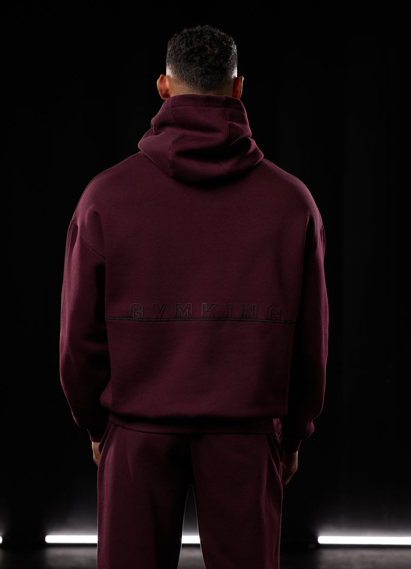 Gym King Outline Print Hood - Burgundy