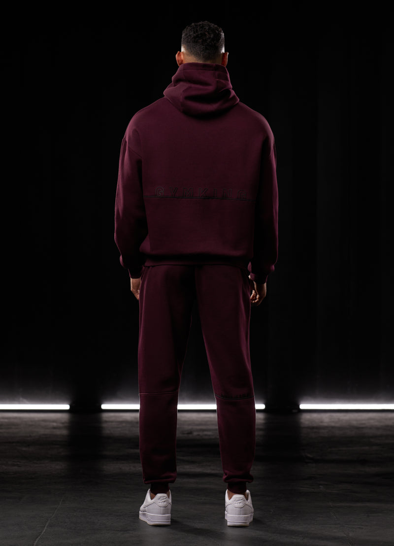 Gym King Outline Print Hood - Burgundy