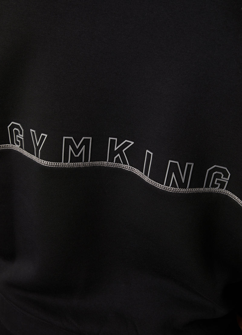 Gym King Outline Print Crew Tracksuit - Black