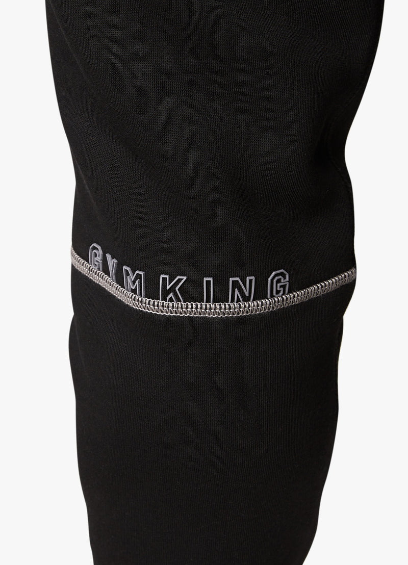Gym King Outline Print Jogger - Black