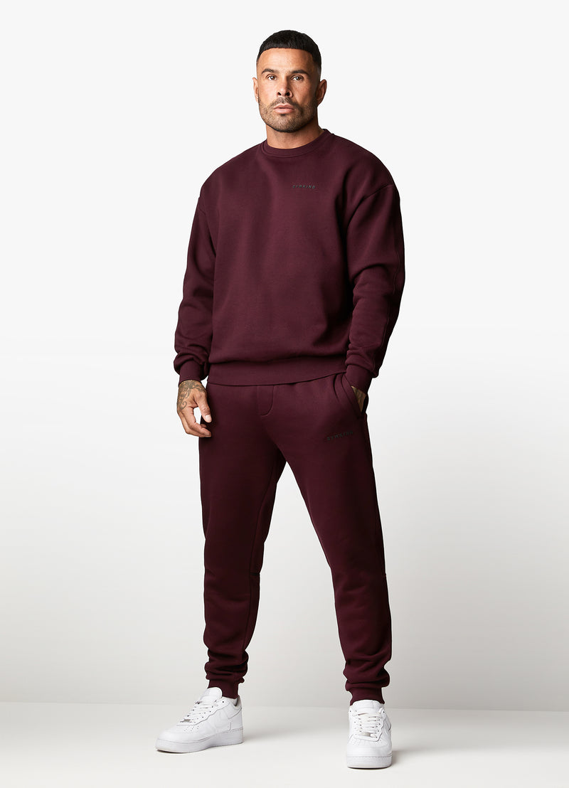 Gym King Outline Print Sweatshirt - Burgundy