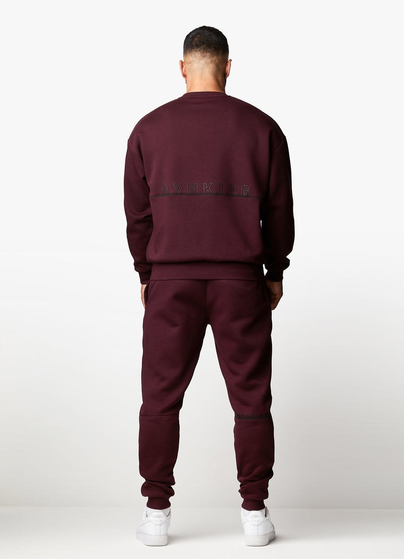 Gym King Outline Print Sweatshirt - Burgundy