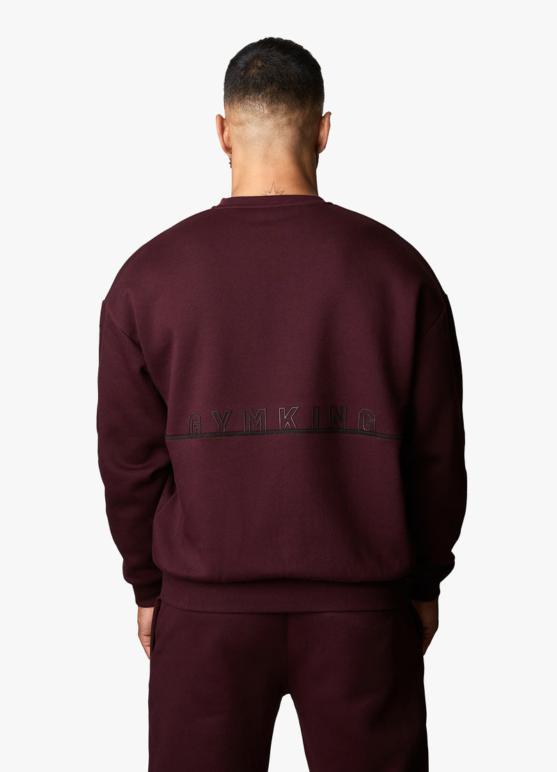 Gym King Outline Print Sweatshirt - Burgundy