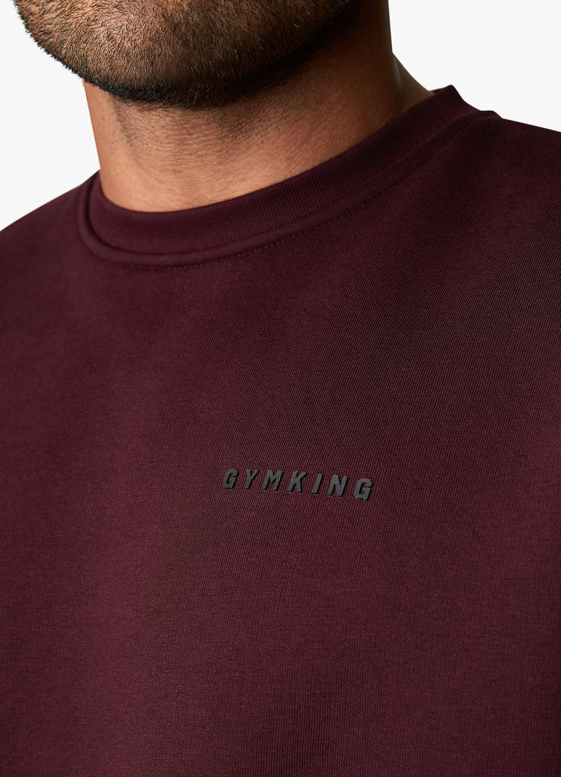 Gym King Outline Print Sweatshirt - Burgundy