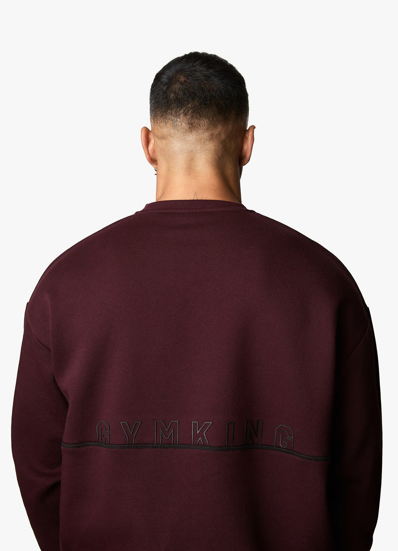 Gym King Outline Print Sweatshirt - Burgundy