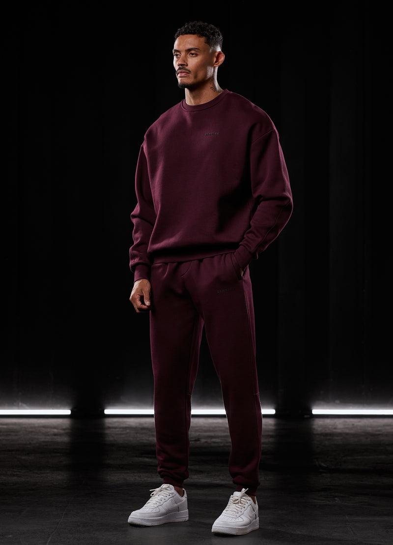 Gym King Outline Print Sweatshirt - Burgundy