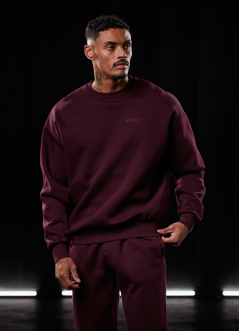 Gym King Outline Print Sweatshirt - Burgundy