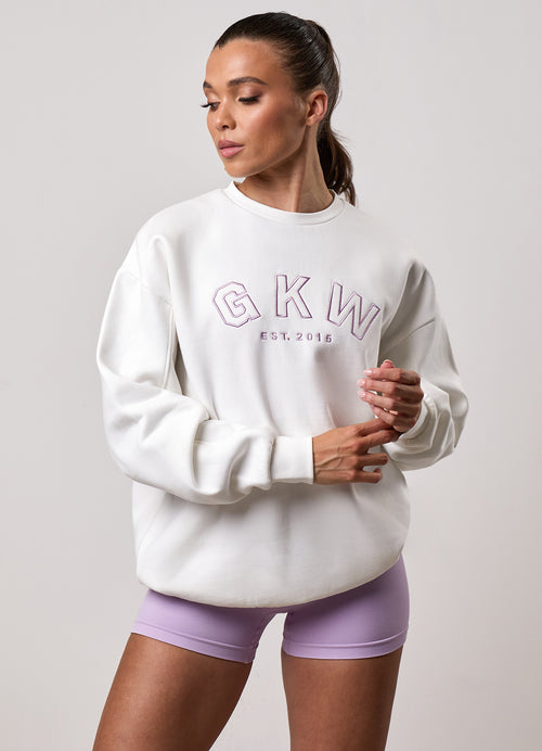 GKW Oversized Crew - Cream/Soft Lilac